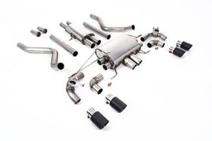 SSXLR124-697 - Defender 110 V8 2021+ Milltek Performance Exhaust - Particulate Filter-back - OPF/GPF Back Resonated Valved System with Quad JET-90 Carbon Trims