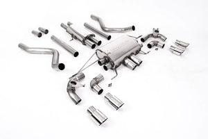 SSXLR120-696 Defender 110 V8 2021+ Milltek Performance Exhaust - Particulate Filter-back - OPF/GPF Back Resonated Valved System with Quad GT-90 Polished Trims