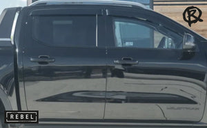 Ford Ranger T9 2023 Black Wind Deflectors Wildtrak