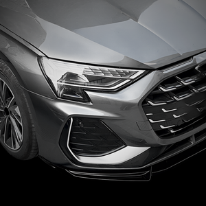 Audi A3 S3 8Y facelift S Line Front Lip - Gloss Black