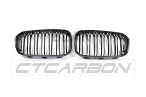BLAK BY CT GRILLE BMW F20 1 SERIES LCI DOUBLE SLAT BLACK GRILLES - BLAK BY CT CARBON