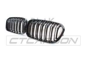 BLAK BY CT GRILLE BMW F20 1 SERIES LCI DOUBLE SLAT BLACK GRILLES - BLAK BY CT CARBON