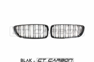BLAK BY CT Splitter BMW M4 F82 / F83 & F32 4 SERIES DOUBLE SLAT BLACK GRILLES - BLAK BY CT CARBON
