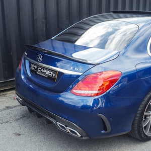 CT CARBON Rear Canards MERCEDES W205 C63 & C43 SALOON REAR BUMPER CARBON FIBRE CANARDS