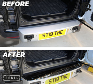 Defender L663 Extended Tailgate Scratch Protection Trim v2 - Gloss Black