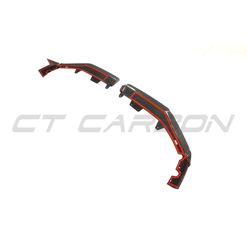 BMW F95 X5M 2023+ (LCI) CARBON FIBRE SPLITTER - MP SPLITTER-Splitter-CT CARBON-CT Carbon - High-quality carbon fiber and gloss black aerodynamic parts for premium sports and luxury vehicles.
