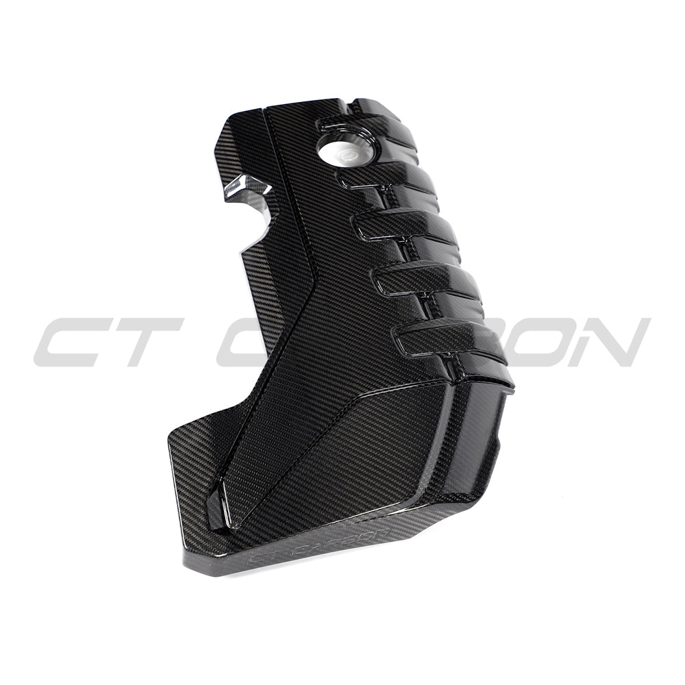 AUDI RS3 8Y 2020+ CARBON FIBRE ENGINE COVER-Accessories-CT CARBON-CT Carbon - High-quality carbon fiber and gloss black aerodynamic parts for premium sports and luxury vehicles.