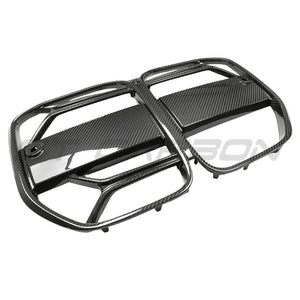 BMW 4 SERIES 2020+ G22/G23 CARBON FIBRE CSL GRILLE - WITH ACC-Grille-CT CARBON-CT Carbon - High-quality carbon fiber and gloss black aerodynamic parts for premium sports and luxury vehicles.