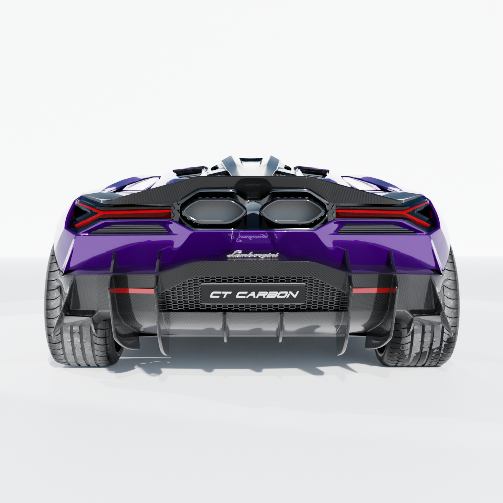 LAMBORGHINI REVUELTO CARBON FIBRE REAR DIFFUSER - CT DESIGN-Diffuser-CT CARBON-CT Carbon - High-quality carbon fiber and gloss black aerodynamic parts for premium sports and luxury vehicles.