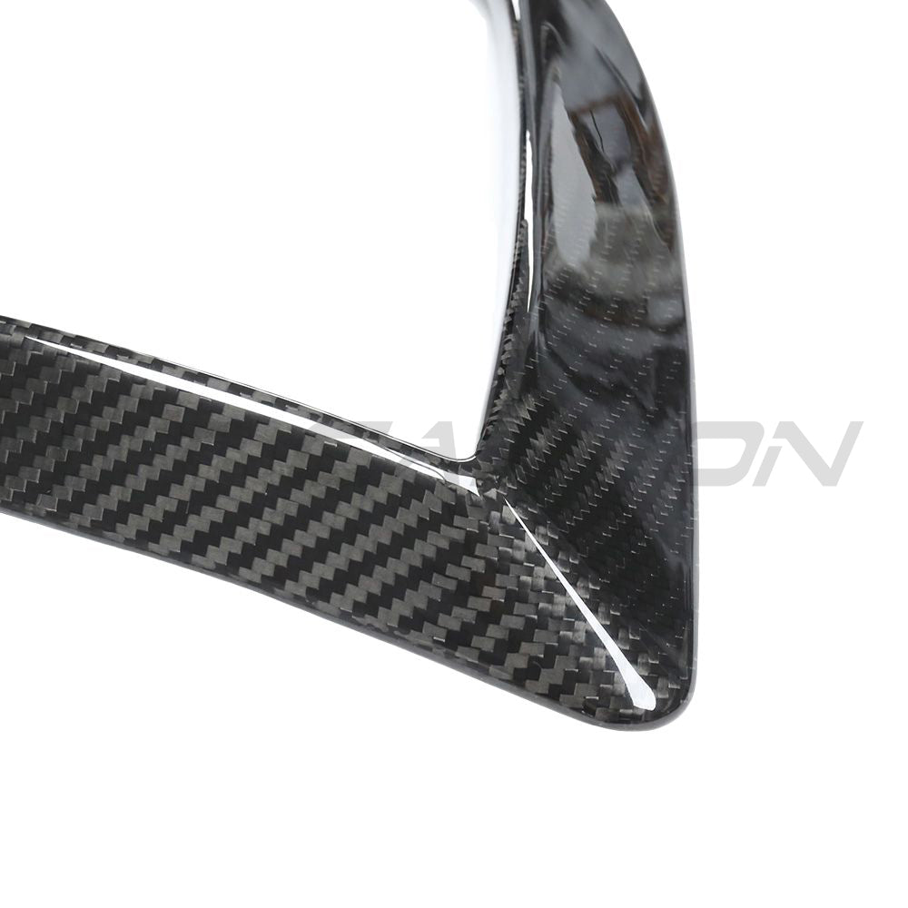 TESLA MODEL S 2021+ CARBON FIBRE FRONT BUMPER CANARDS-Accessories-CT CARBON-CT Carbon - High-quality carbon fiber and gloss black aerodynamic parts for premium sports and luxury vehicles.