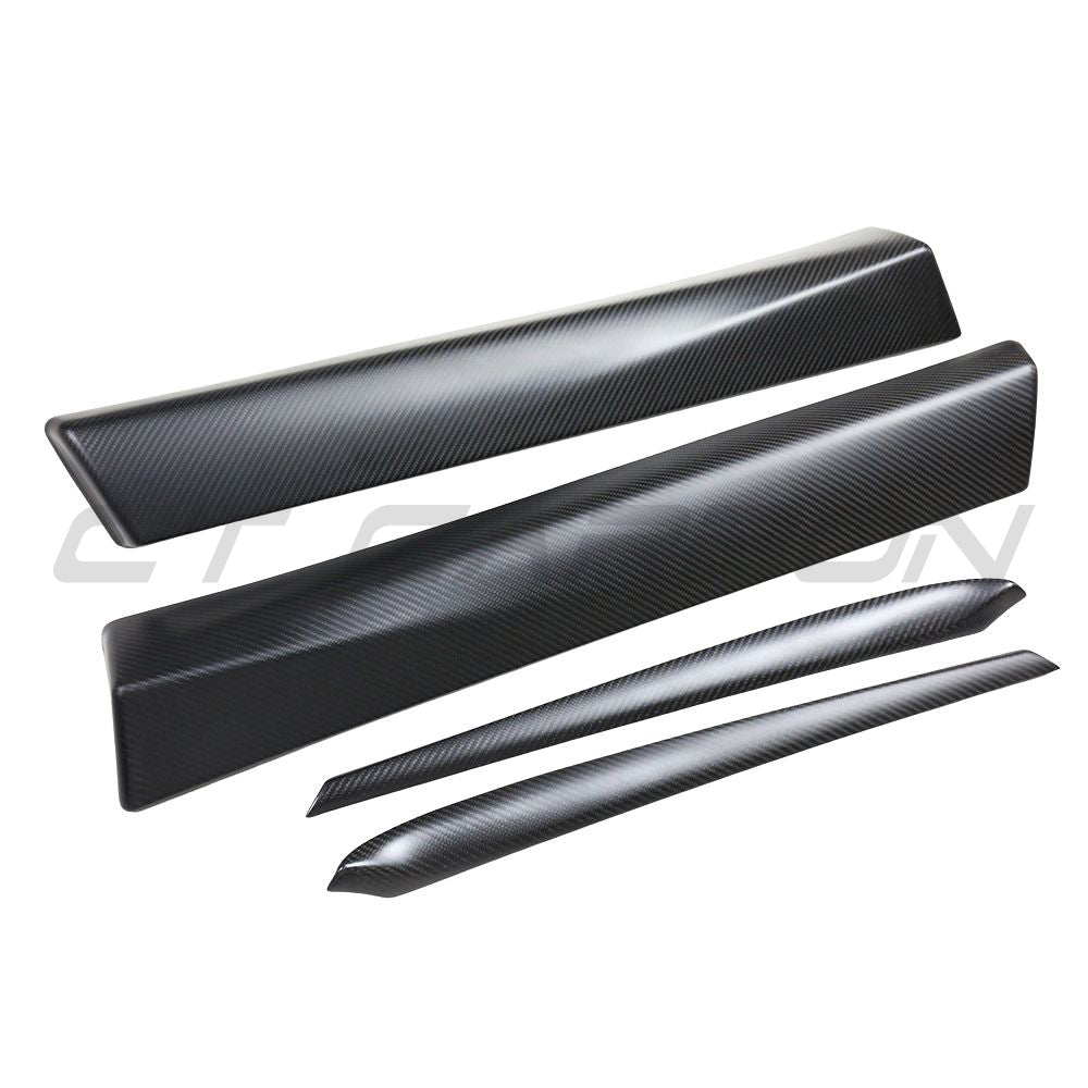 TESLA MODEL 3 2017-2023 MATTE CARBON FIBRE INTERIOR DOOR PANEL TRIM ADD ON-Accessories-CT CARBON-CT Carbon - High-quality carbon fiber and gloss black aerodynamic parts for premium sports and luxury vehicles.