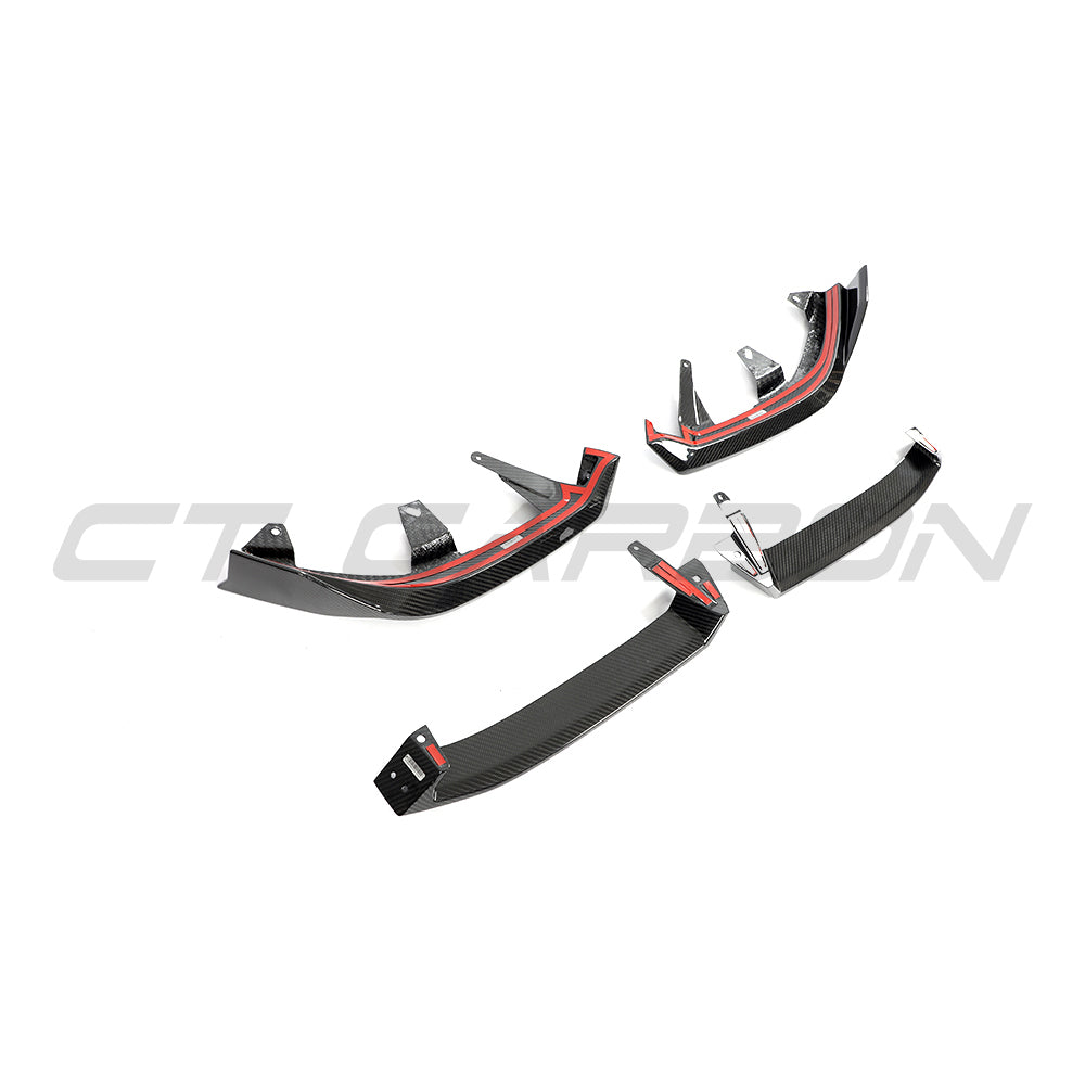 BMW 5 SERIES & i5 G60/G61 2024+ CARBON FIBRE SPLITTER-Splitter-CT CARBON-CT Carbon - High-quality carbon fiber and gloss black aerodynamic parts for premium sports and luxury vehicles.