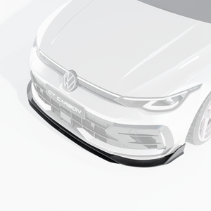 VW GOLF MK8.5 R CARBON FIBRE SPLITTER - CT DESIGN-Splitter-CT CARBON-CT Carbon - High-quality carbon fiber and gloss black aerodynamic parts for premium sports and luxury vehicles.
