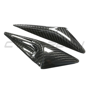TESLA MODEL S 2021+ CARBON FIBRE SIDE CAMERA COVER ADD ON-Accessories-CT CARBON-CT Carbon - High-quality carbon fiber and gloss black aerodynamic parts for premium sports and luxury vehicles.
