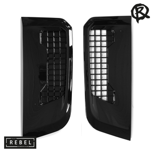 Defender L663 6 Piece Gloss Black Styling Pack - Front Canards, Side + Bonnet Vents