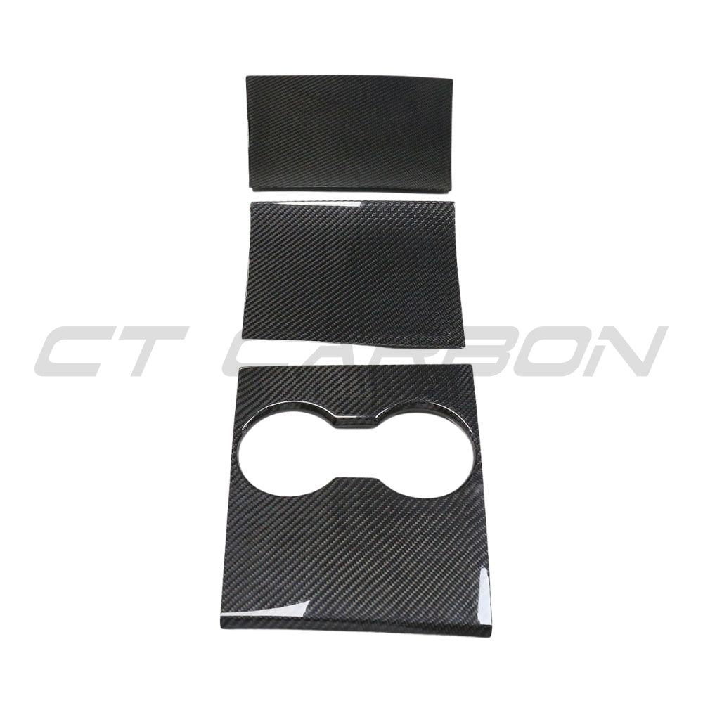 TESLA MODEL 3 2017-2023 CARBON FIBRE CENTRE CONSOLE ADD ON-Accessories-CT CARBON-CT Carbon - High-quality carbon fiber and gloss black aerodynamic parts for premium sports and luxury vehicles.