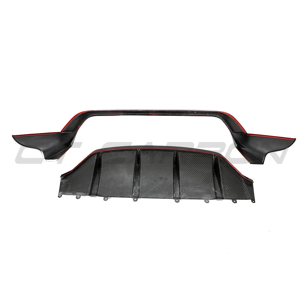 PORSCHE TAYCAN / TAYCAN 4 / TAYCAN 4S / TAYCAN GTS 2019+ CARBON FIBRE DIFFUSER-Diffuser-CT CARBON-CT Carbon - High-quality carbon fiber and gloss black aerodynamic parts for premium sports and luxury vehicles.