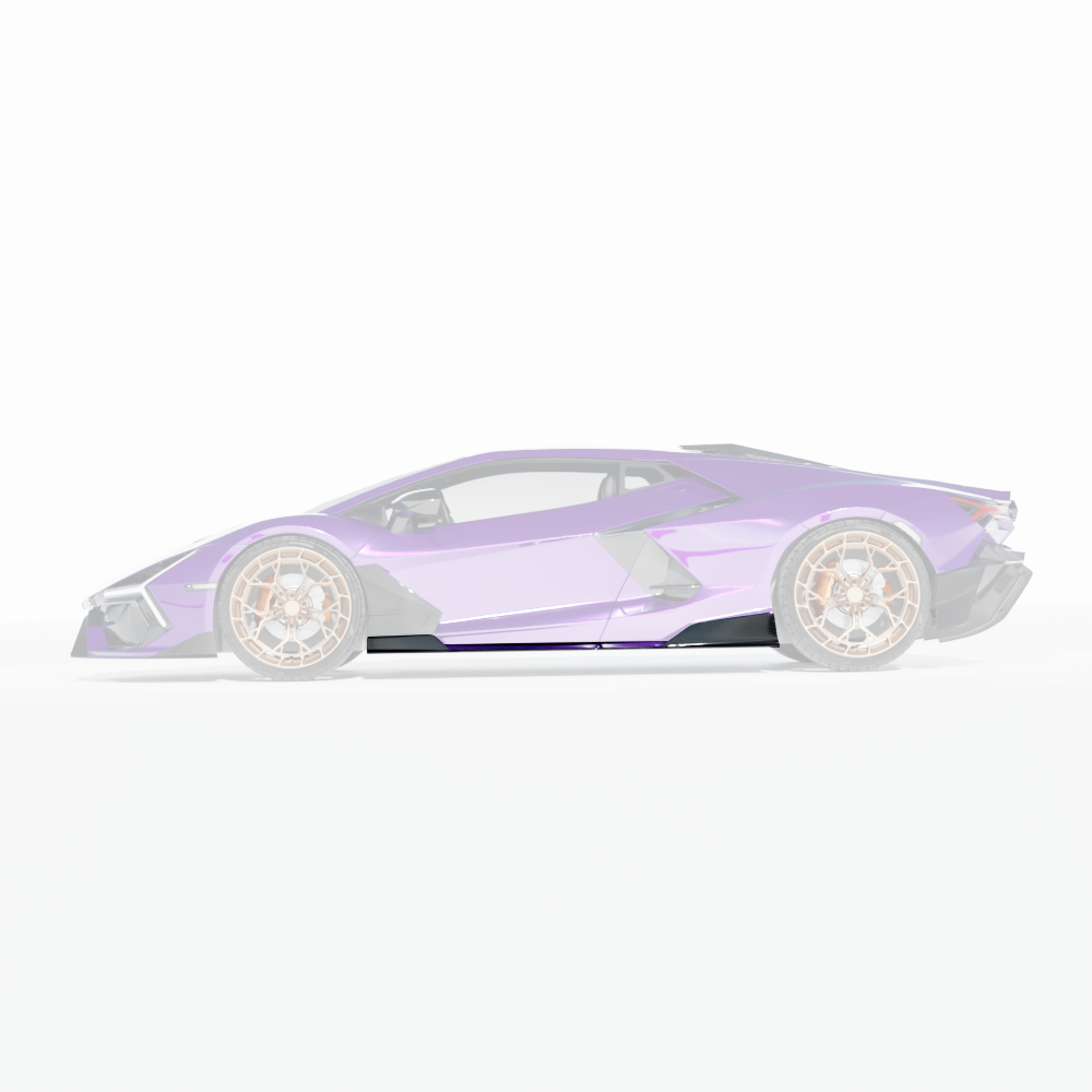 LAMBORGHINI REVUELTO CARBON FIBRE SIDE SKIRTS - CT DESIGN-Side Skirts-CT CARBON-CT Carbon - High-quality carbon fiber and gloss black aerodynamic parts for premium sports and luxury vehicles.