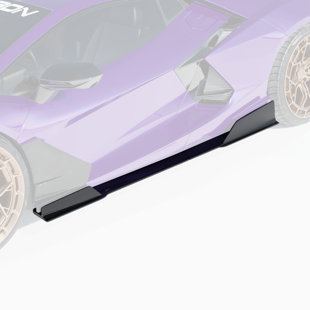 LAMBORGHINI REVUELTO CARBON FIBRE SIDE SKIRTS - CT DESIGN-Side Skirts-CT CARBON-CT Carbon - High-quality carbon fiber and gloss black aerodynamic parts for premium sports and luxury vehicles.
