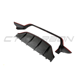 PORSCHE TAYCAN / TAYCAN 4 / TAYCAN 4S / TAYCAN GTS 2019+ CARBON FIBRE DIFFUSER-Diffuser-CT CARBON-CT Carbon - High-quality carbon fiber and gloss black aerodynamic parts for premium sports and luxury vehicles.