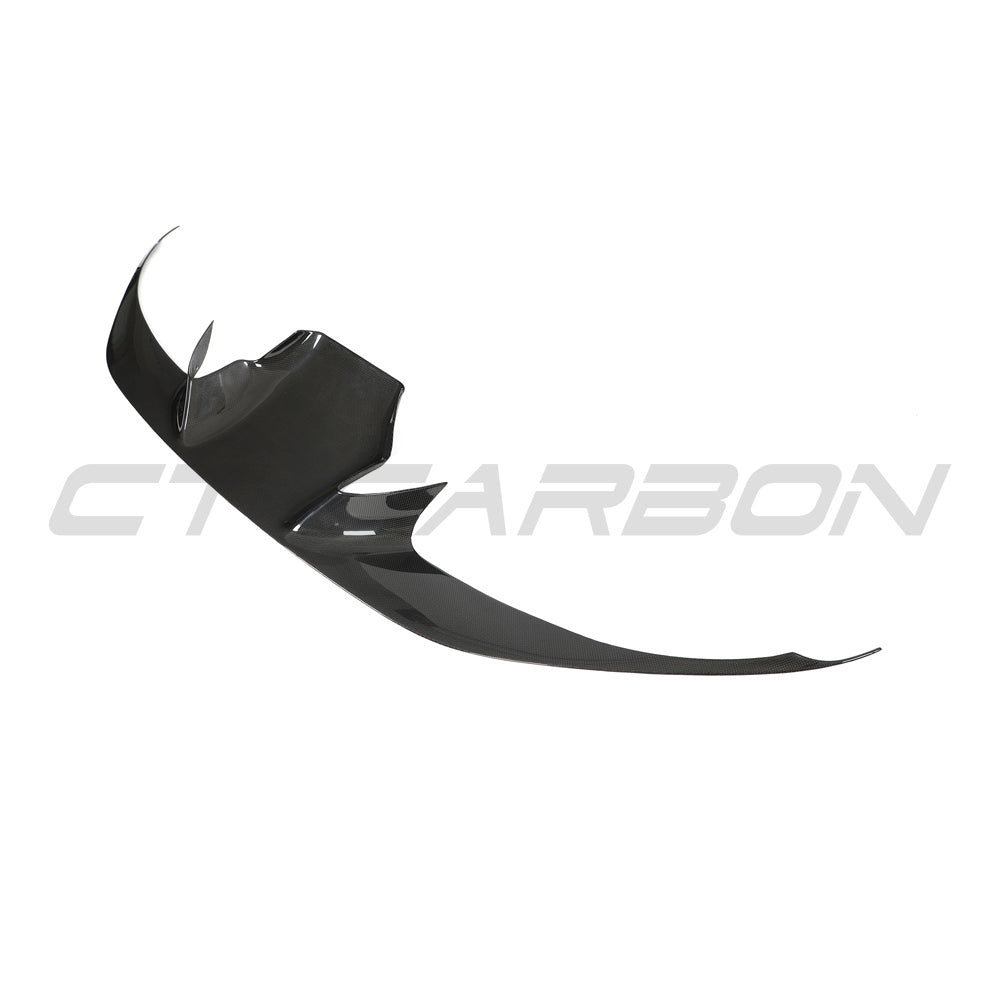FERRARI F8 2019-2023 FRONT BUMPER CARBON FIBRE TRIM-Splitter-CT CARBON-CT Carbon - High-quality carbon fiber and gloss black aerodynamic parts for premium sports and luxury vehicles.