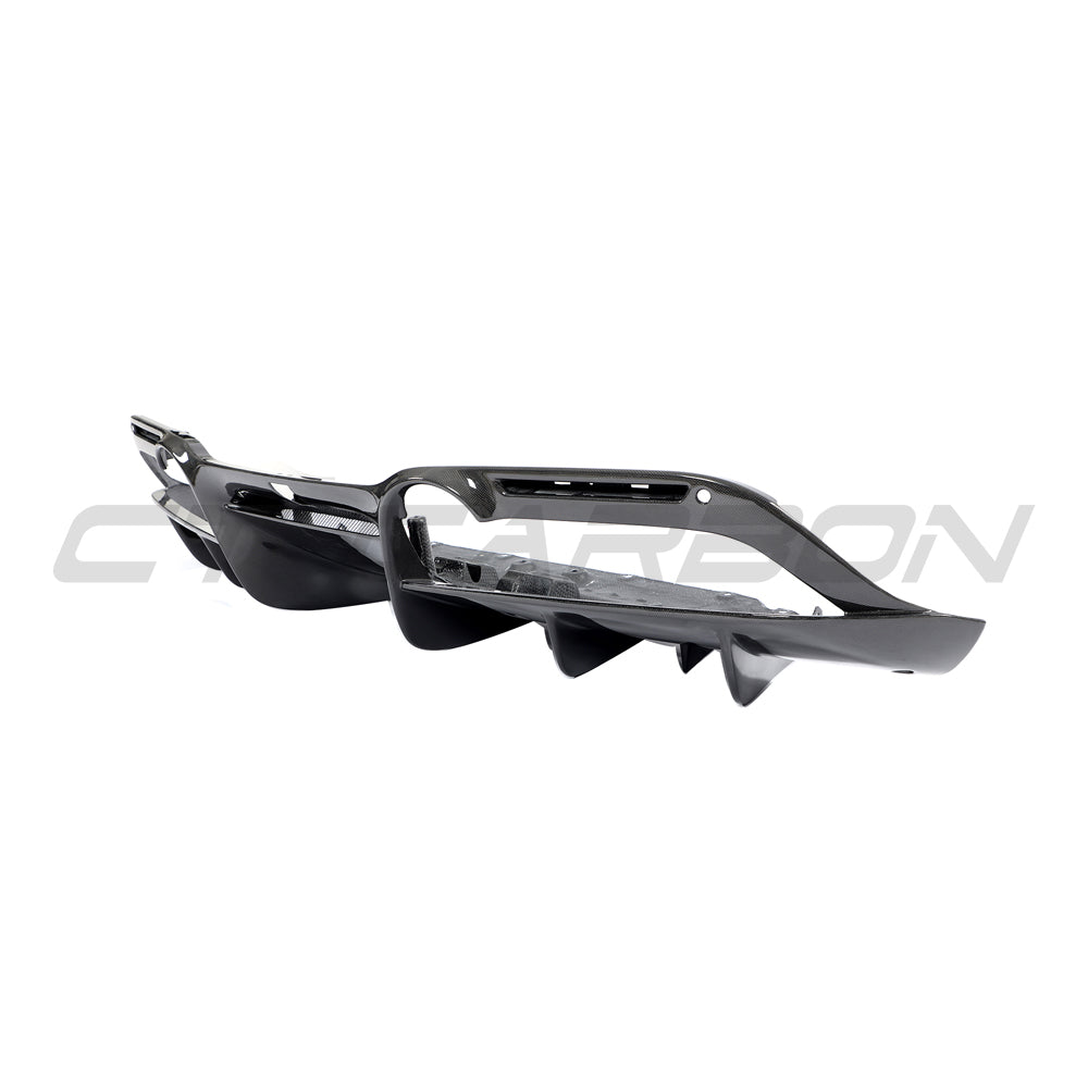 FERRARI F8 2019-2023 CARBON FIBRE DIFFUSER-Diffuser-CT CARBON-CT Carbon - High-quality carbon fiber and gloss black aerodynamic parts for premium sports and luxury vehicles.