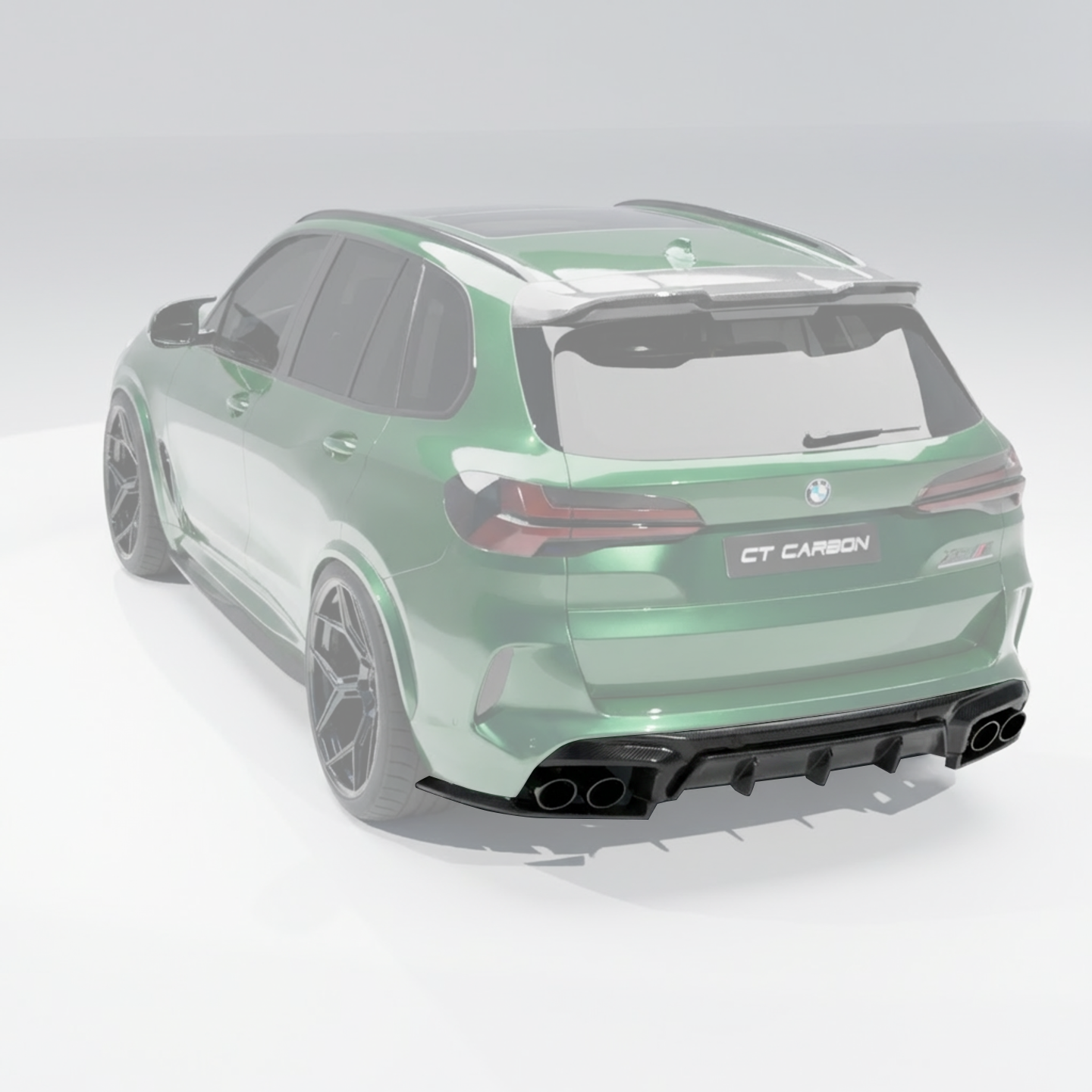 BMW F95 X5M 2019+ DRY CARBON FIBRE REAR BUMPER CORNERS - V1