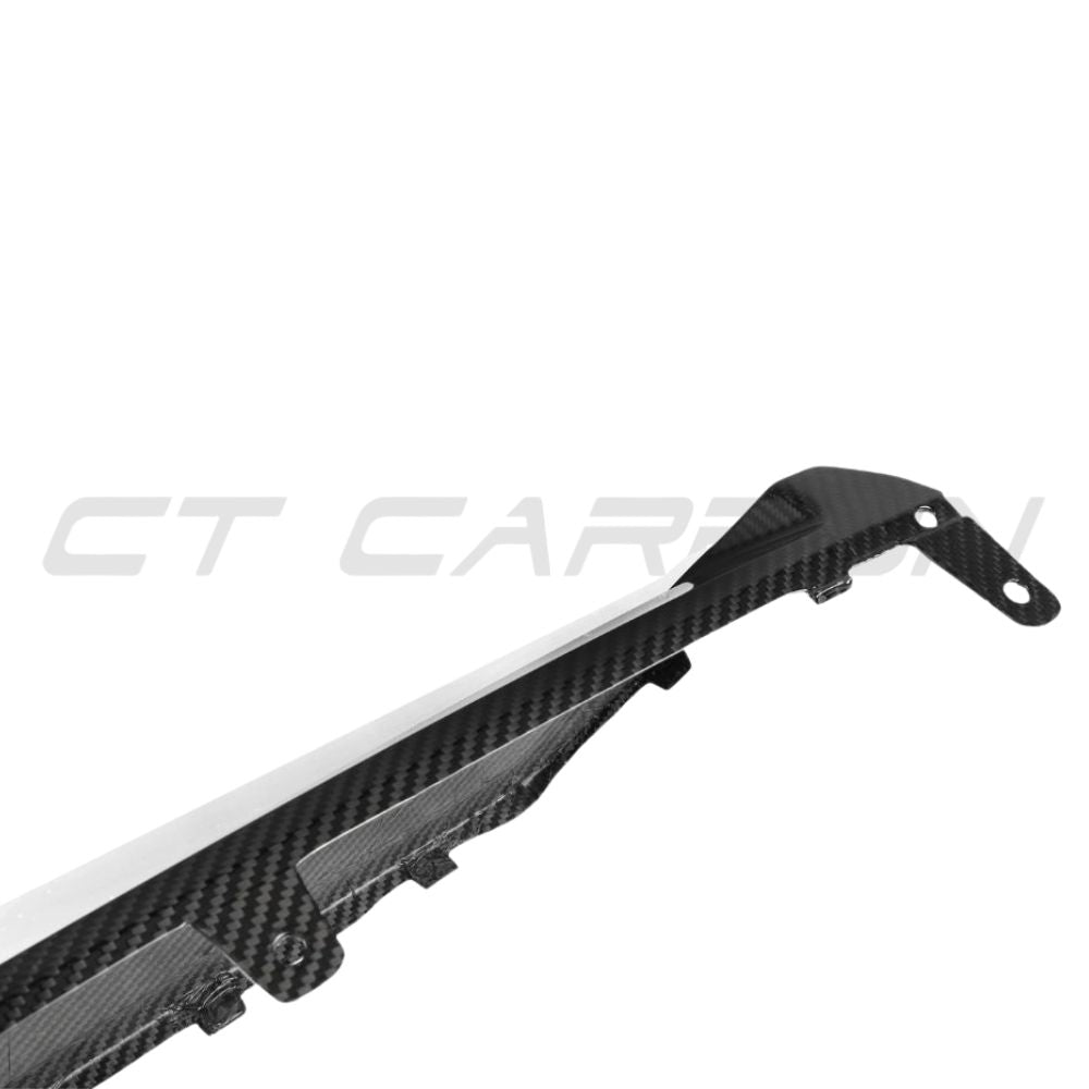 BMW 3 SERIES G20/G21 CARBON FIBRE DIFFUSER - ROUND TIPS - MP-Diffuser-CT CARBON-CT Carbon - High-quality carbon fiber and gloss black aerodynamic parts for premium sports and luxury vehicles.