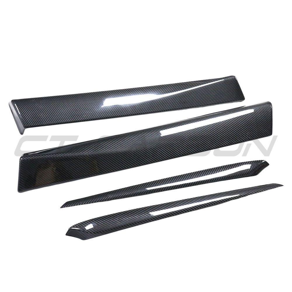 TESLA MODEL 3 2023+ CARBON FIBRE INTERIOR DOOR PANEL TRIM ADD ON-Accessories-CT CARBON-CT Carbon - High-quality carbon fiber and gloss black aerodynamic parts for premium sports and luxury vehicles.