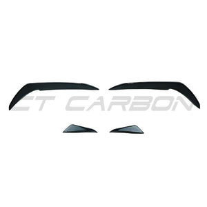 VOLKSWAGEN GOLF GTI/GTD MK7.5 2017-2020 GLOSS BLACK FRONT BUMPER CANARDS-Accessories-BLAK BY CT-CT Carbon - High-quality carbon fiber and gloss black aerodynamic parts for premium sports and luxury vehicles.