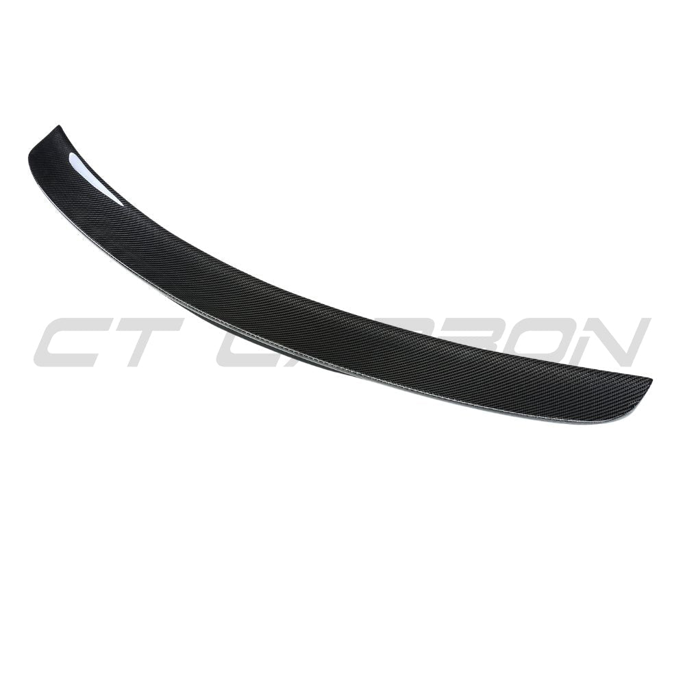 TESLA MODEL 3 2017-2023 CARBON FIBRE SPOILER - V2-Spoiler-CT CARBON-CT Carbon - High-quality carbon fiber and gloss black aerodynamic parts for premium sports and luxury vehicles.