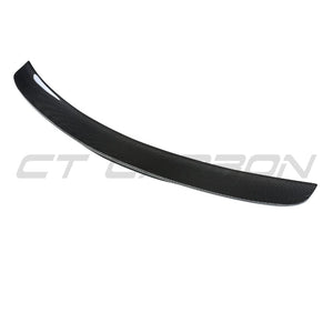 TESLA MODEL 3 2017-2023 CARBON FIBRE SPOILER - V2-Spoiler-CT CARBON-CT Carbon - High-quality carbon fiber and gloss black aerodynamic parts for premium sports and luxury vehicles.