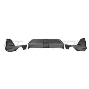 BMW 3 SERIES G20/G21 CARBON FIBRE DIFFUSER - ROUND TIPS - MP-Diffuser-CT CARBON-CT Carbon - High-quality carbon fiber and gloss black aerodynamic parts for premium sports and luxury vehicles.