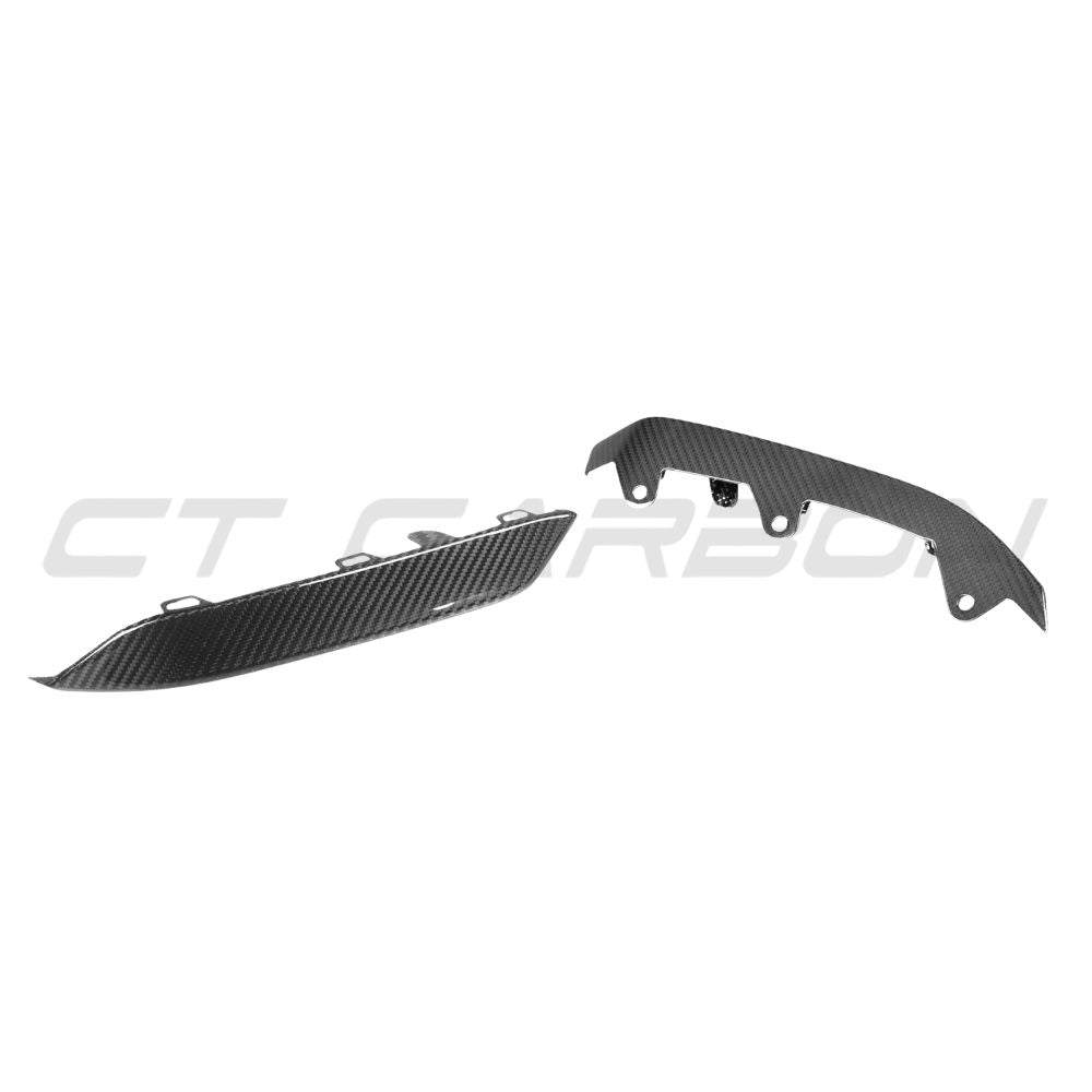 BMW M8 F91/F92/F93 2019+ CARBON FIBRE LOWER FRONT BUMPER TRIM-Accessories-CT CARBON-CT Carbon - High-quality carbon fiber and gloss black aerodynamic parts for premium sports and luxury vehicles.