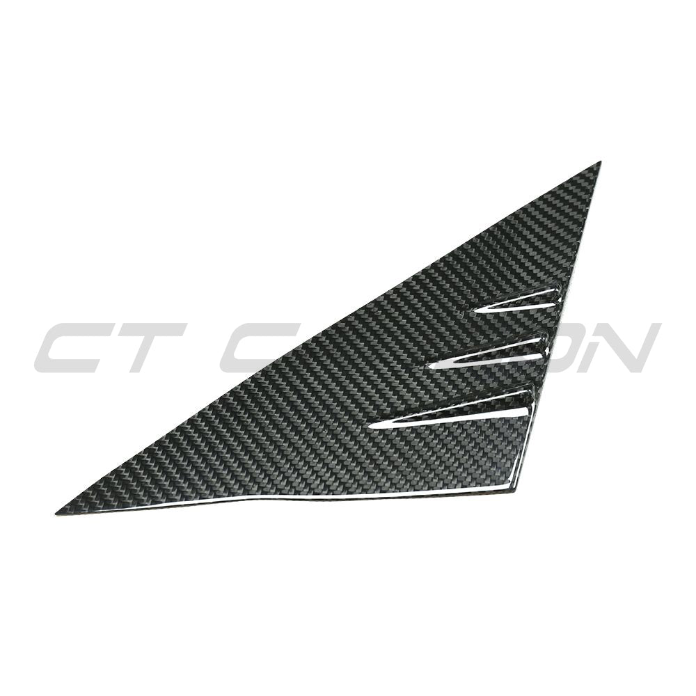 TESLA MODEL 3 & Y 2017+ CARBON FIBRE DOOR A PILLAR TRIM-Accessories-CT CARBON-CT Carbon - High-quality carbon fiber and gloss black aerodynamic parts for premium sports and luxury vehicles.