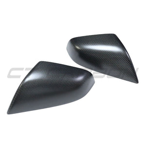 TESLA MODEL S 2013-2020 MATTE CARBON FIBRE MIRRORS-Accessories-CT CARBON-CT Carbon - High-quality carbon fiber and gloss black aerodynamic parts for premium sports and luxury vehicles.