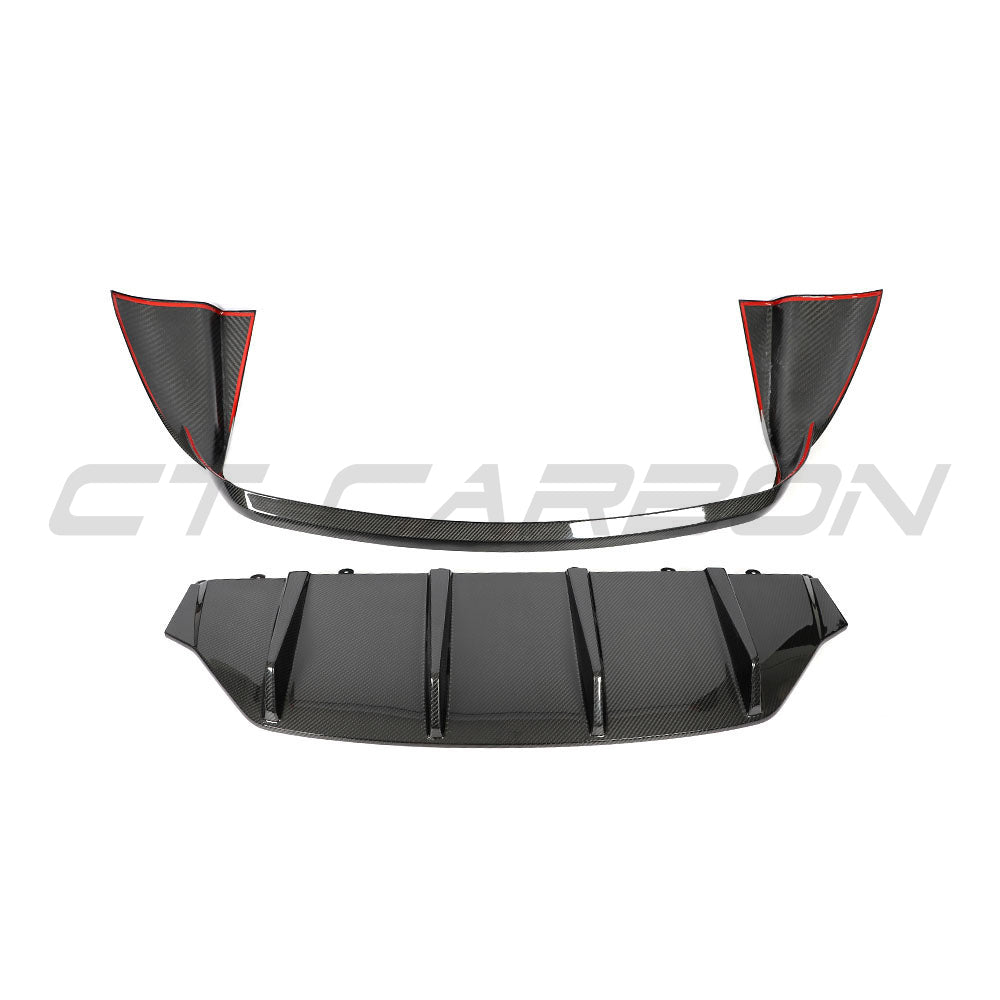 PORSCHE TAYCAN / TAYCAN 4 / TAYCAN 4S / TAYCAN GTS 2019+ CARBON FIBRE DIFFUSER-Diffuser-CT CARBON-CT Carbon - High-quality carbon fiber and gloss black aerodynamic parts for premium sports and luxury vehicles.