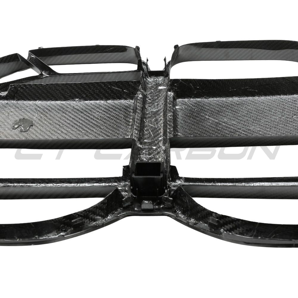BMW 4 SERIES 2020+ G22/G23 CARBON FIBRE CSL GRILLE - WITH ACC-Grille-CT CARBON-CT Carbon - High-quality carbon fiber and gloss black aerodynamic parts for premium sports and luxury vehicles.