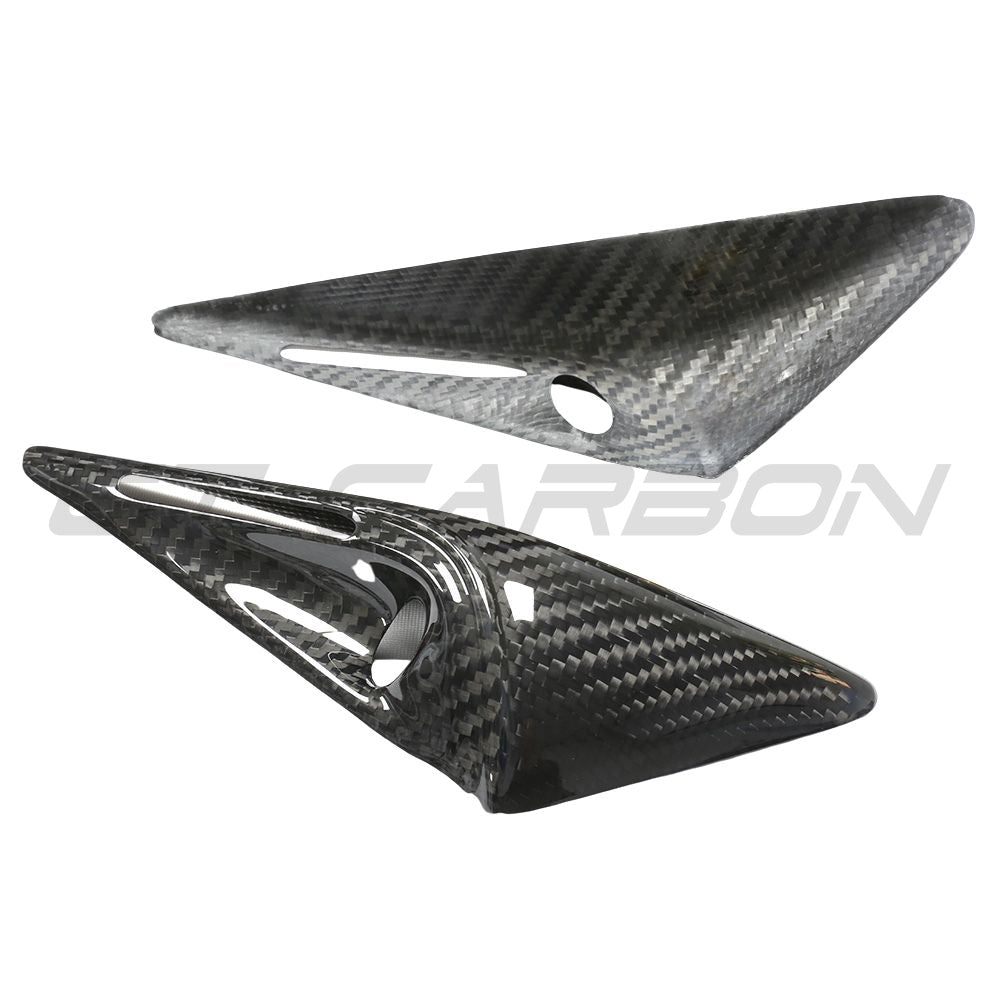 TESLA MODEL S 2021+ CARBON FIBRE SIDE CAMERA COVER ADD ON-Accessories-CT CARBON-CT Carbon - High-quality carbon fiber and gloss black aerodynamic parts for premium sports and luxury vehicles.