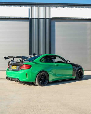BMW F87 M2/M2C & F22 2 SERIES CARBON FIBRE SWAN NECK WING - V8 - CT DESIGN