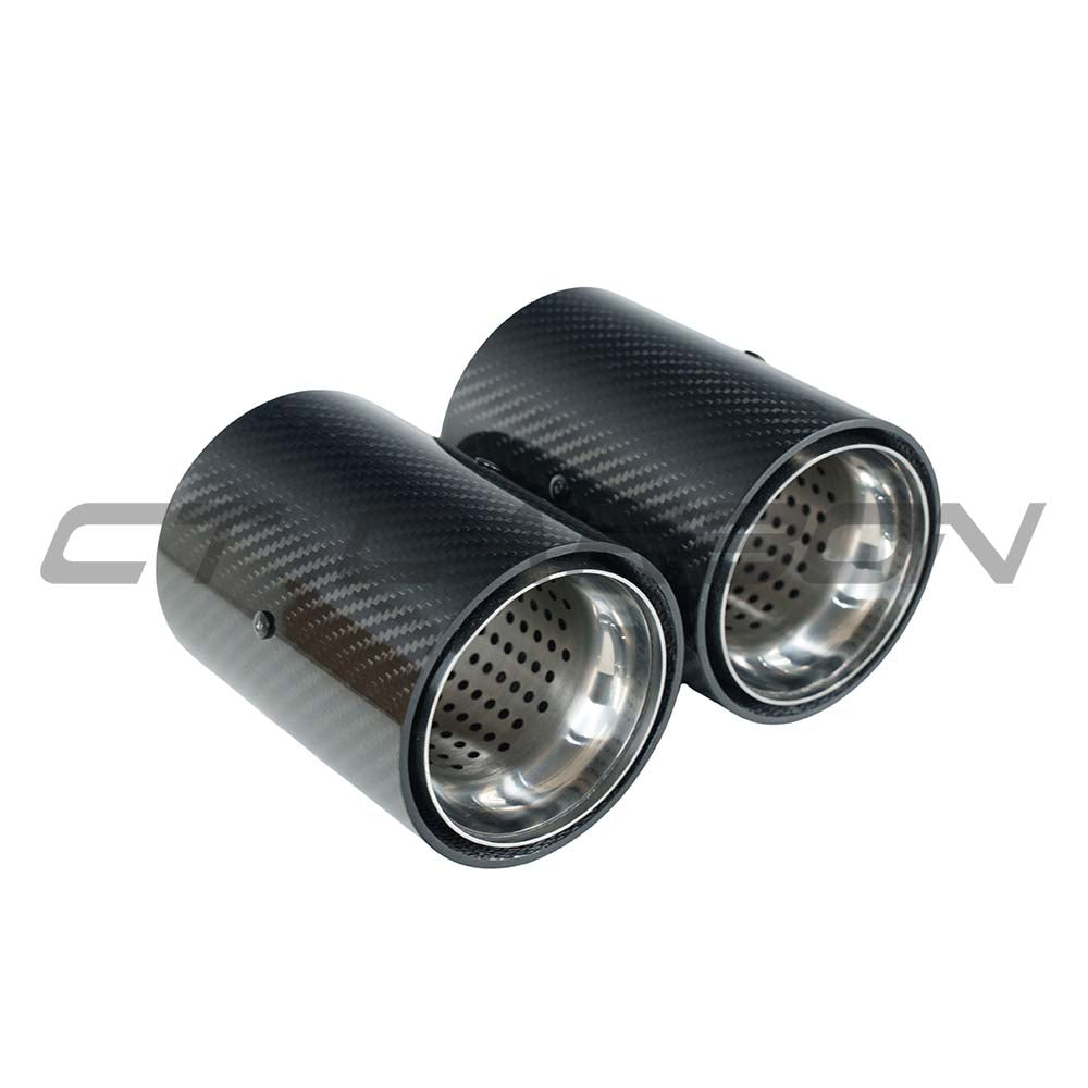 BMW F20/F21/F22/F23/F30/F31/F32/F33 CARBON EXHAUST TIPS - CHROME (SET OF 2)