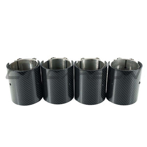 BMW M2, M3, M4 G87/G80/G81/G82/G83 CARBON EXHAUST TIPS - CHROME STRAIGHT CUT (SET OF 4)