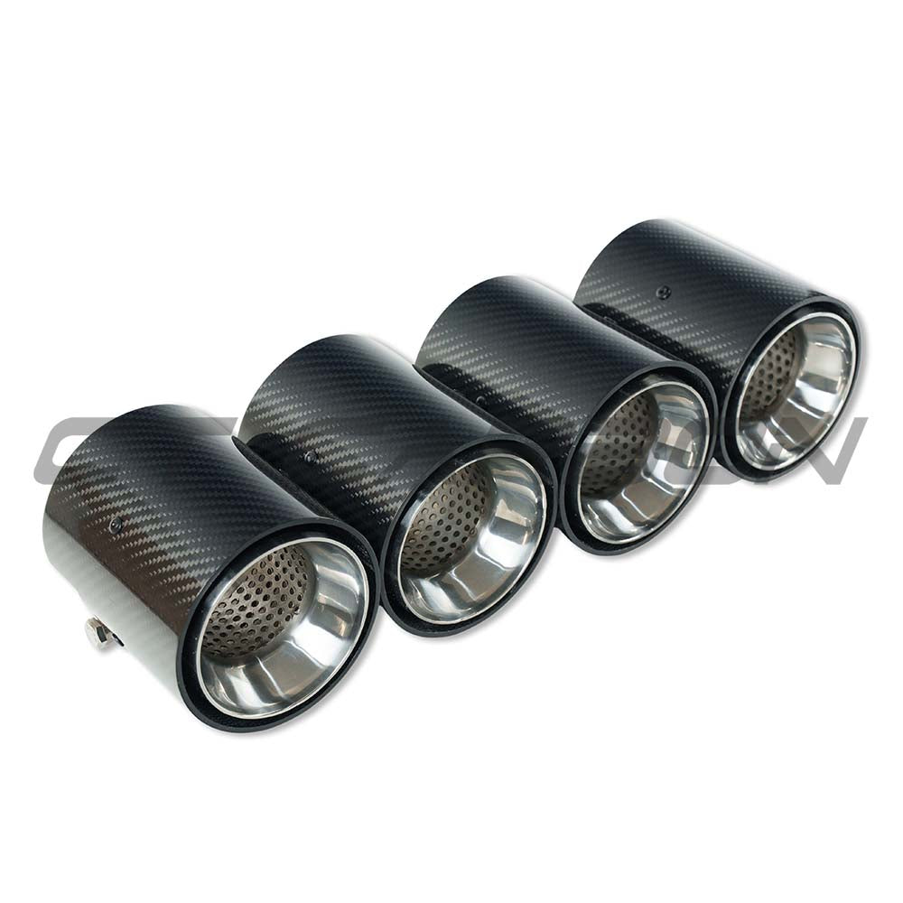 BMW M2, M3, M4 G87/G80/G81/G82/G83 CARBON EXHAUST TIPS - CHROME STRAIGHT CUT (SET OF 4)