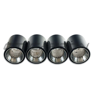 BMW M2, M3, M4 G87/G80/G81/G82/G83 CARBON EXHAUST TIPS - CHROME STRAIGHT CUT (SET OF 4)