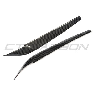 BMW F15/F16 X5/X6 2014-2018 CARBON FIBRE HEADLIGHT EYEBROWS-Accessories-CT CARBON-CT Carbon - High-quality carbon fiber and gloss black aerodynamic parts for premium sports and luxury vehicles.
