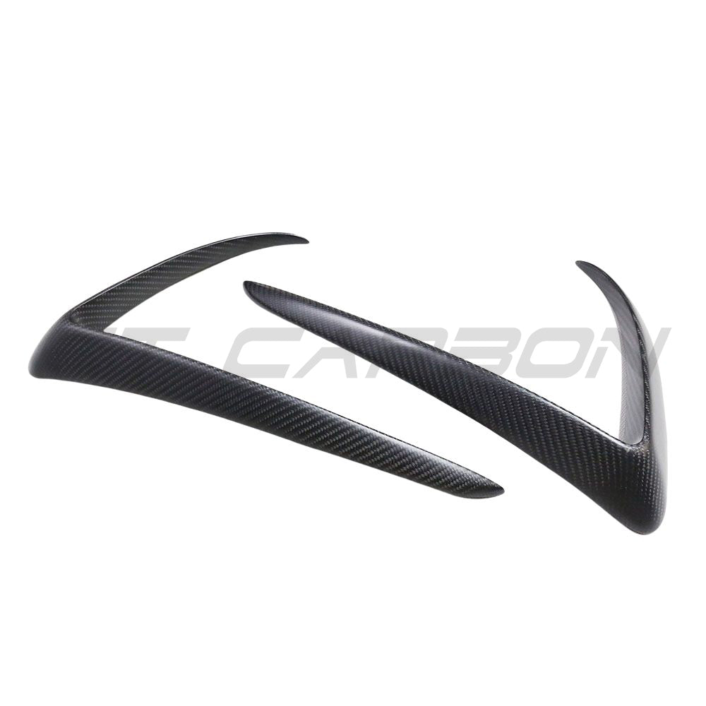 TESLA MODEL 3 2017-2023 MATTE CARBON FIBRE FRONT BUMPER CANARDS-Accessories-CT CARBON-CT Carbon - High-quality carbon fiber and gloss black aerodynamic parts for premium sports and luxury vehicles.