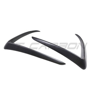 TESLA MODEL 3 2017-2023 MATTE CARBON FIBRE FRONT BUMPER CANARDS-Accessories-CT CARBON-CT Carbon - High-quality carbon fiber and gloss black aerodynamic parts for premium sports and luxury vehicles.
