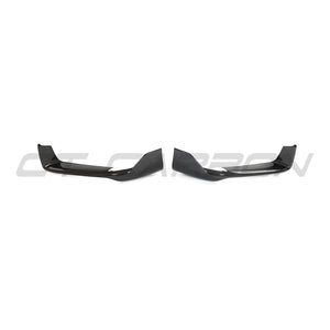 PORSCHE 992 CARRERA 2018-2024 CARBON FIBRE CORNER SPLITTERS-Splitter-CT CARBON-CT Carbon - High-quality carbon fiber and gloss black aerodynamic parts for premium sports and luxury vehicles.