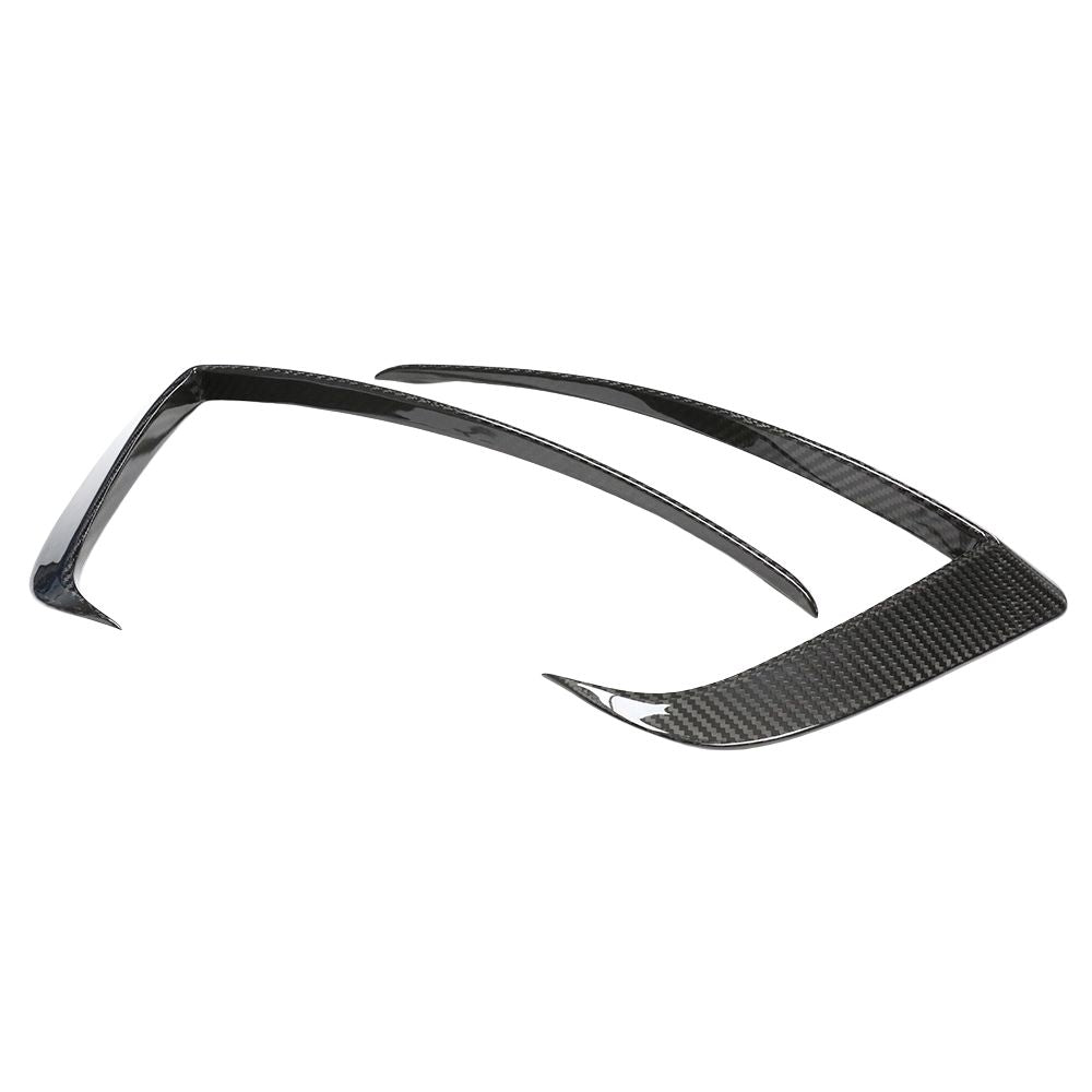 TESLA MODEL S 2021+ CARBON FIBRE FRONT BUMPER CANARDS-Accessories-CT CARBON-CT Carbon - High-quality carbon fiber and gloss black aerodynamic parts for premium sports and luxury vehicles.