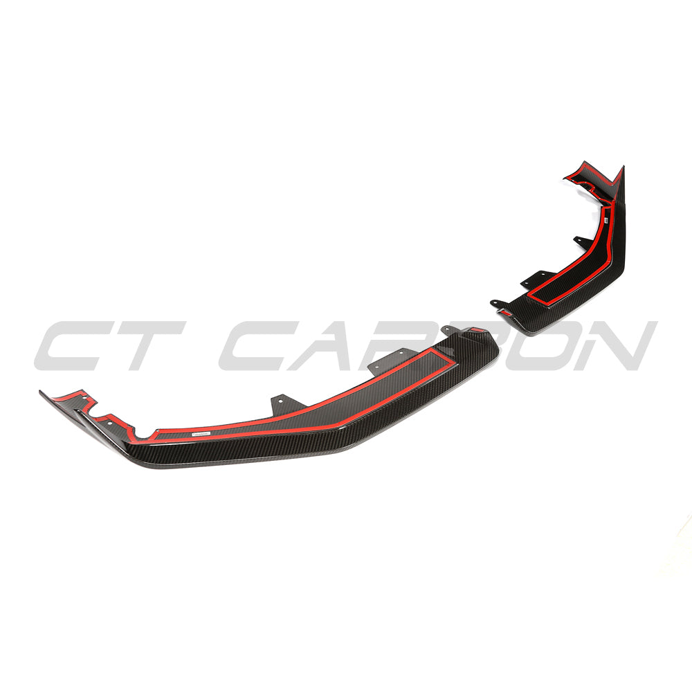 BMW F95 X5M 2023+ (LCI) CARBON FIBRE SPLITTER - MP SPLITTER-Splitter-CT CARBON-CT Carbon - High-quality carbon fiber and gloss black aerodynamic parts for premium sports and luxury vehicles.